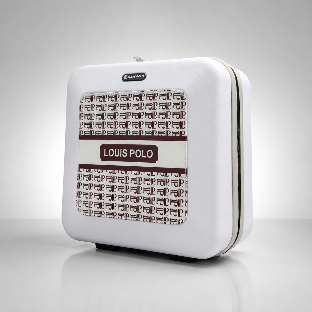 LOUIS POLO Signature Monogram 3-Piece Hard Shell Luggage Set with 20" Trolley &amp; 2 Vanity Cases
