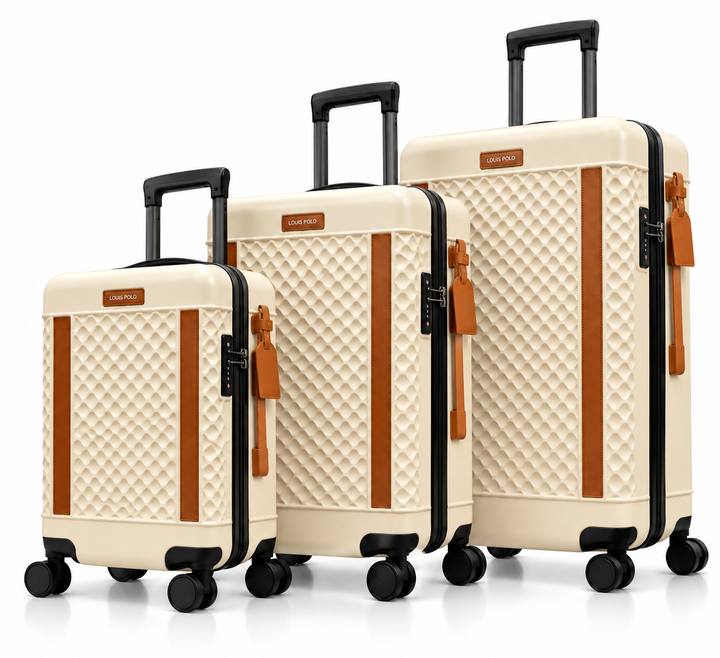 LOUIS POLO WeaveLux Hard-Shell Trolley Set of 3 — 20", 24" &amp; 28"