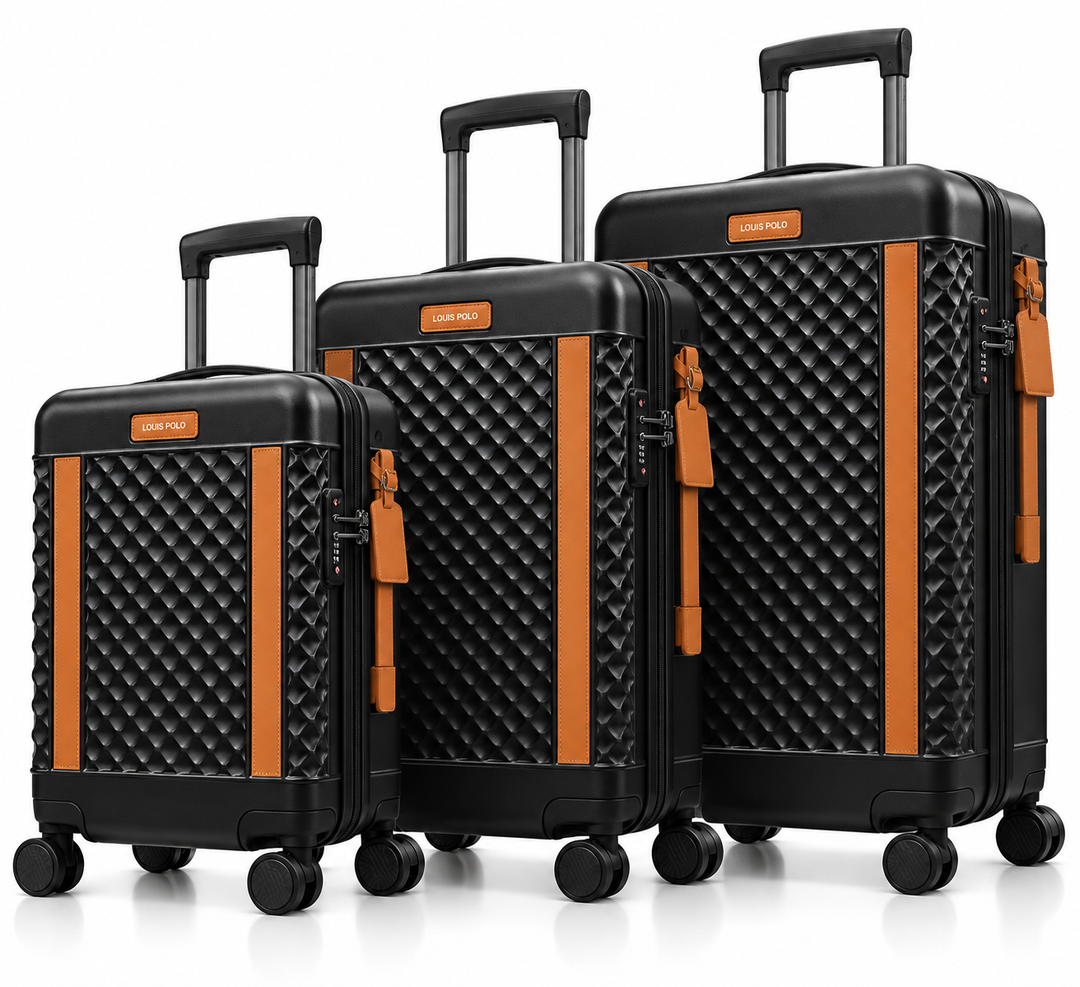 LOUIS POLO WeaveLux Hard-Shell Trolley Set of 3 — 20", 24" &amp; 28"