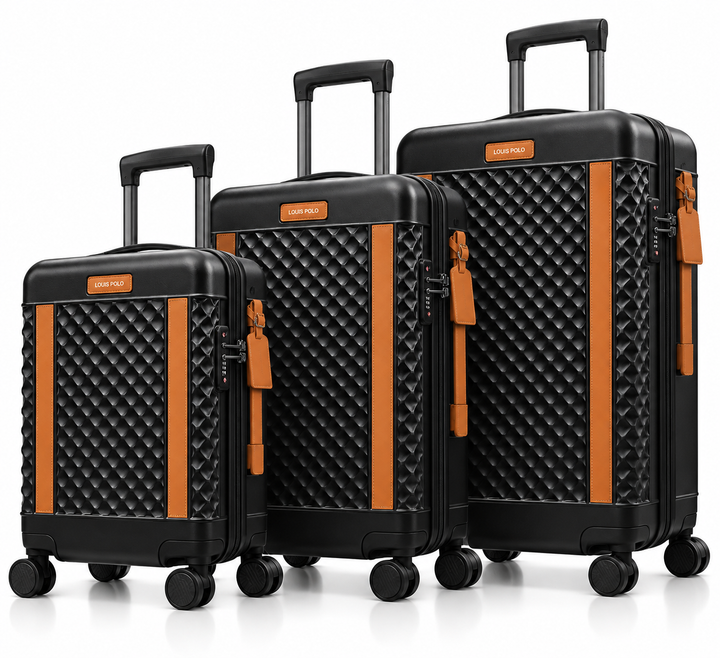 LOUIS POLO WeaveLux Hard-Shell Trolley Set of 3 — 20", 24" &amp; 28"