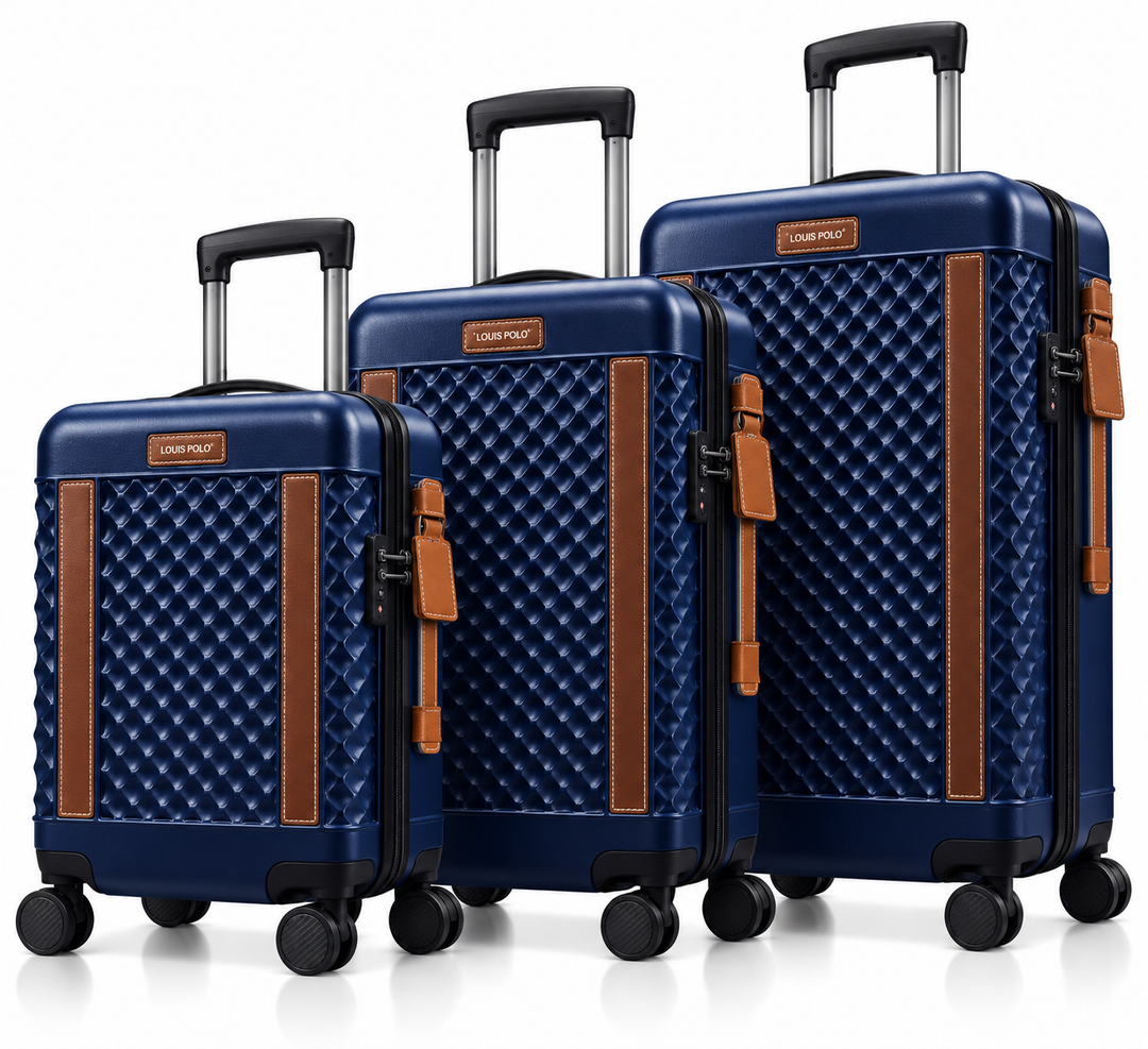 LOUIS POLO WeaveLux Hard-Shell Trolley Set of 3 — 20", 24" &amp; 28"
