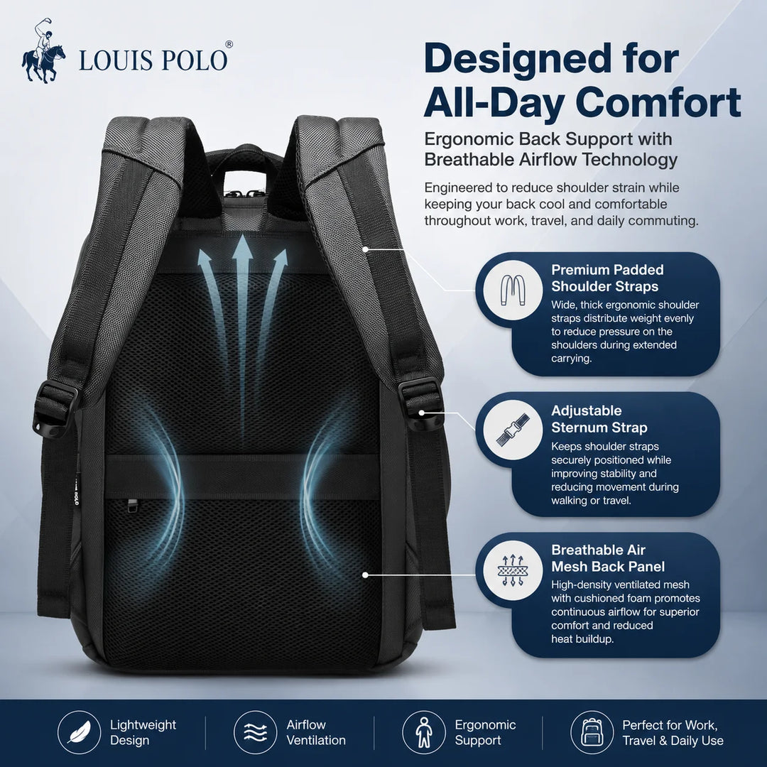 LOUIS POLO WorkGrid Business Backpack 15.6" Laptop