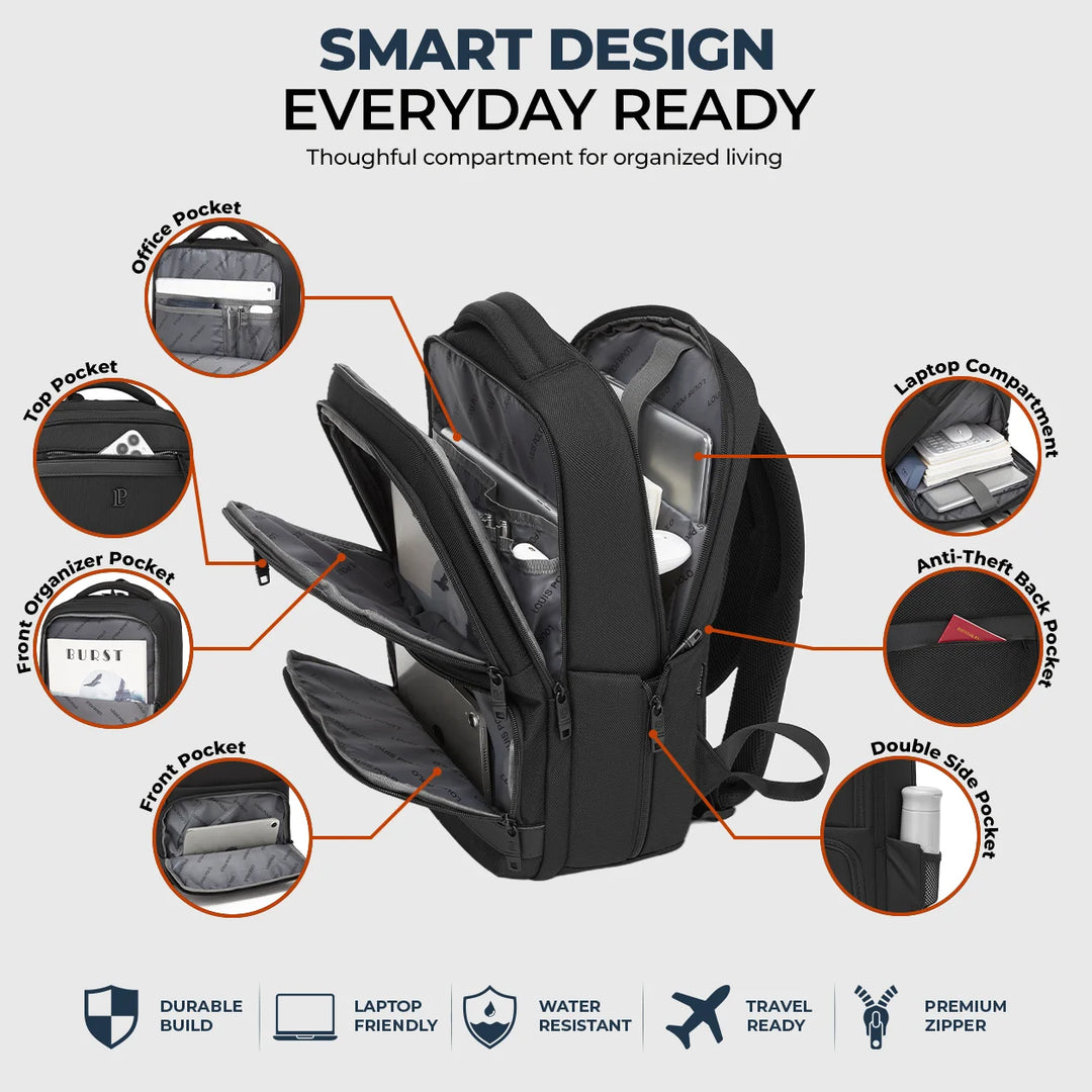 LOUIS POLO WorkGrid Business Backpack 15.6" Laptop