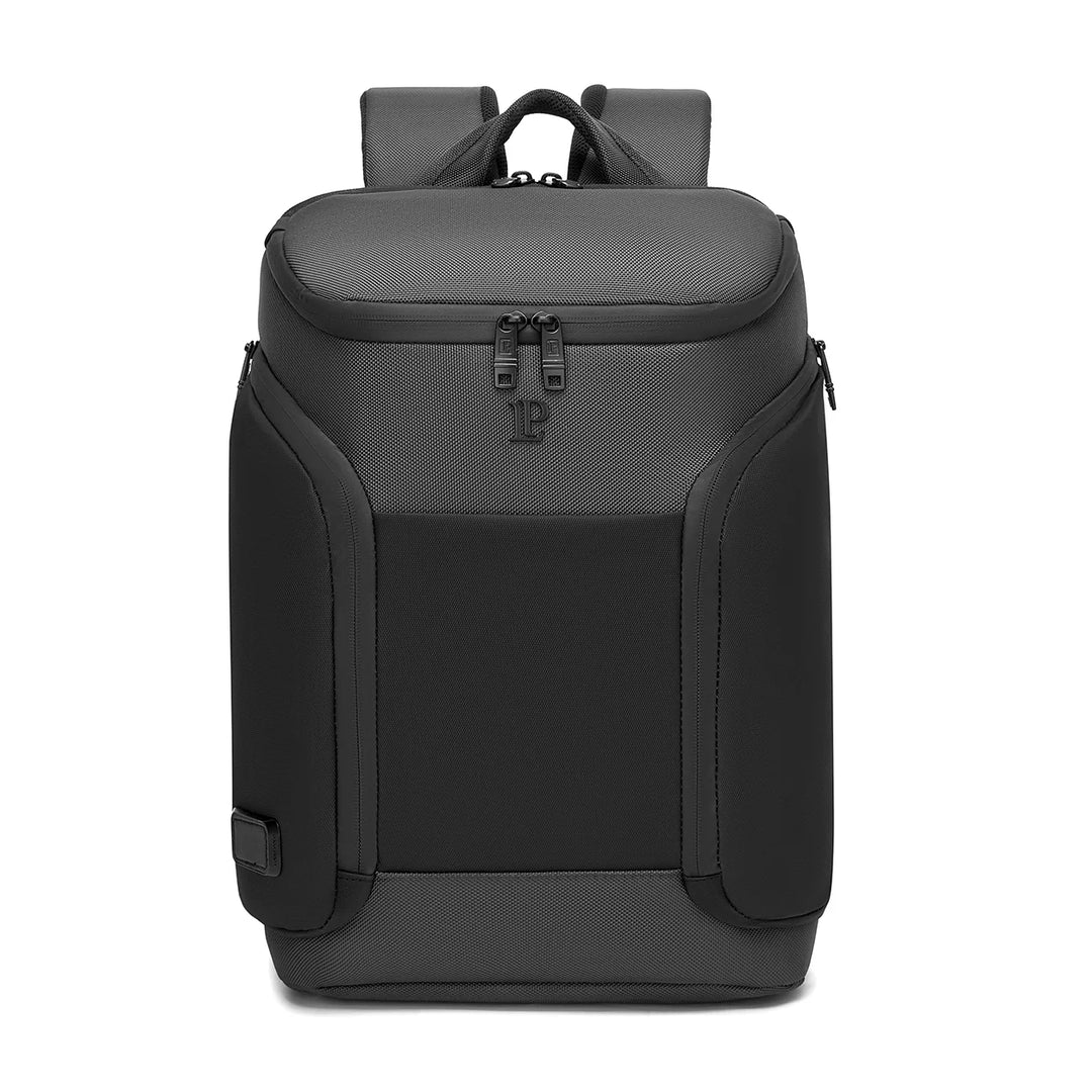 LOUIS POLO AeroVault Graphite Grey USB laptop travel backpack front view