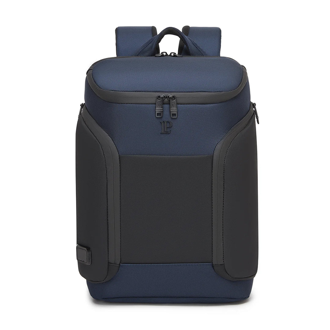 LOUIS POLO AeroVault Midnight Navy USB laptop travel backpack front view