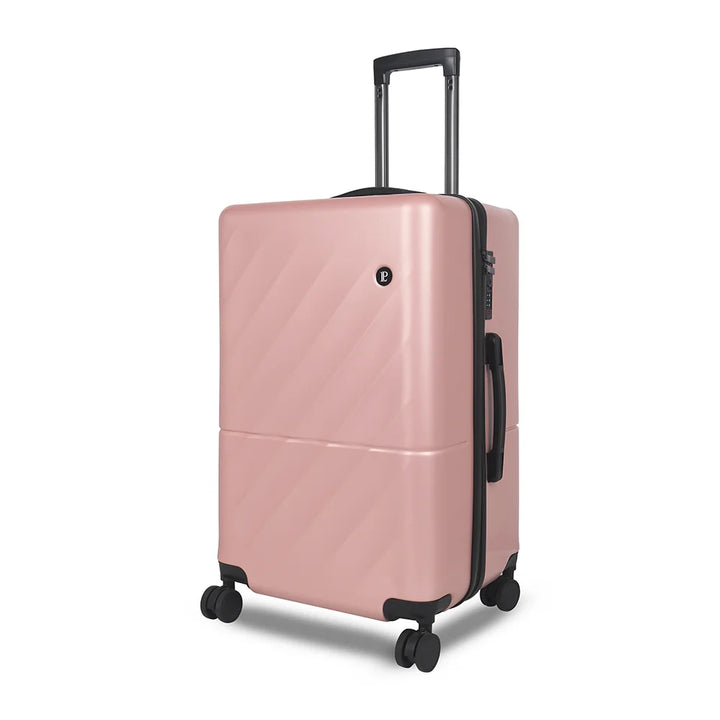 LOUIS POLO SoftSquare 28-Inch Rose Gold check-in trolley front three-quarter view