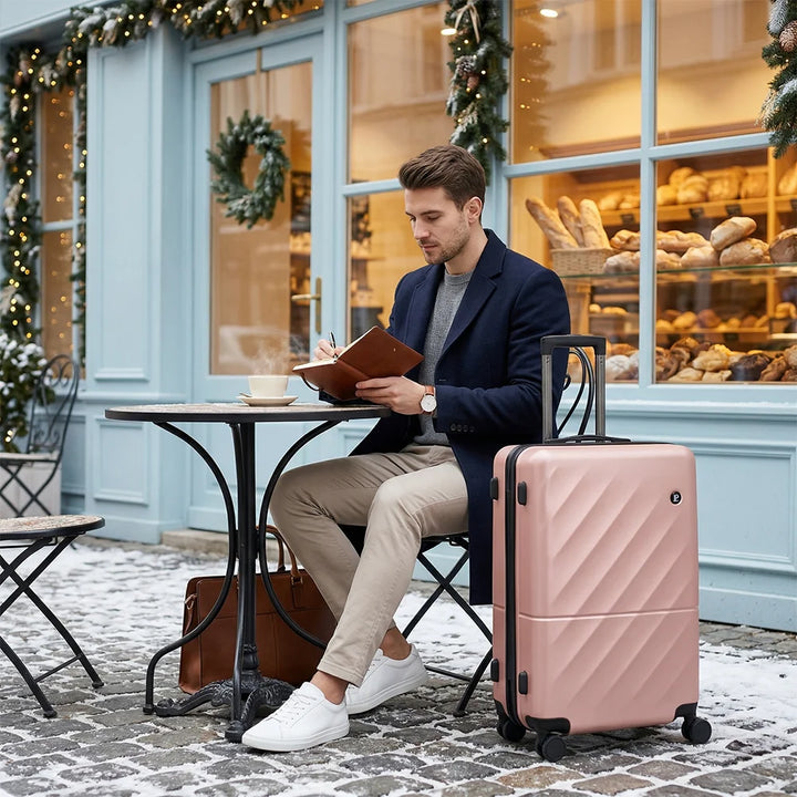 LOUIS POLO SoftSquare 28-Inch Rose Gold check-in trolley lifestyle image