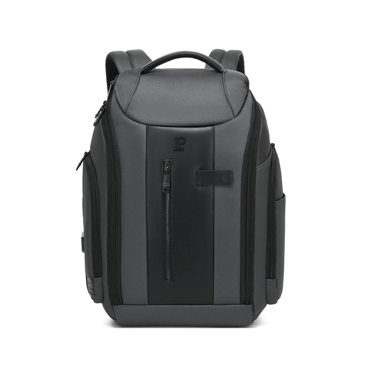 LOUIS POLO TechTrek Black business laptop backpack front view